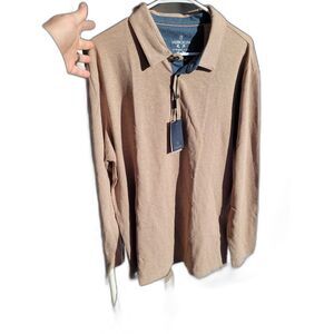 Minmalist Men's Tan Long Sleeve Polo Size XL